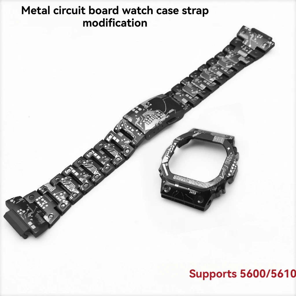 For Casio GMW-B5000/DW-5600 Circuit Board Titanium Alloy Strap Modification Kit Square Block Series Stainles Steel Case GW-M5610