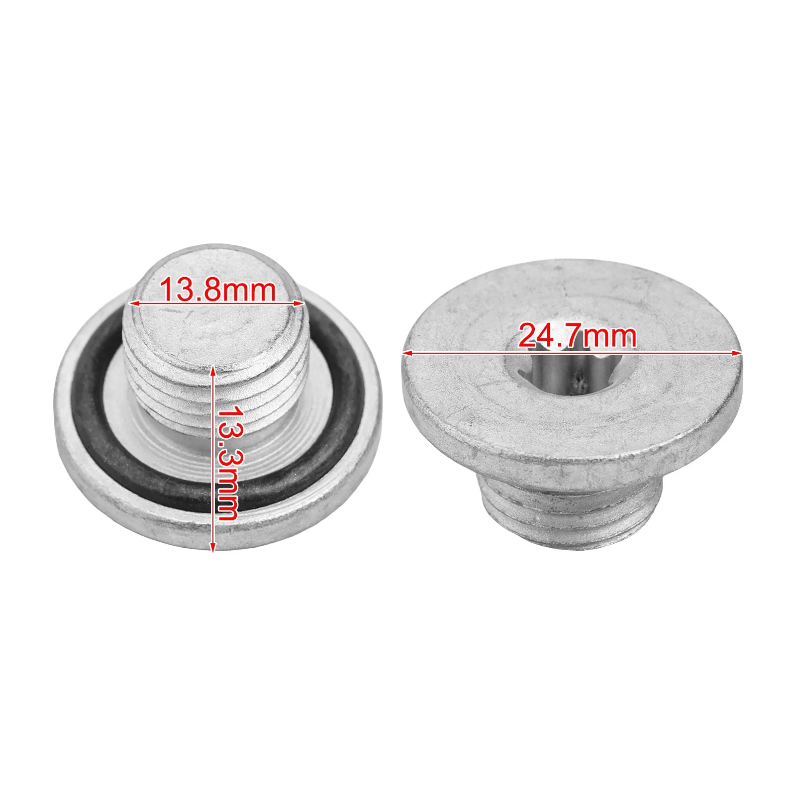 X 1.5 Aluminium Alloy Oil Drain Plug Sump Drain Nut Bolt With Copper Gasket For Opel Silver Tone 90502556 Oil Drain Plug