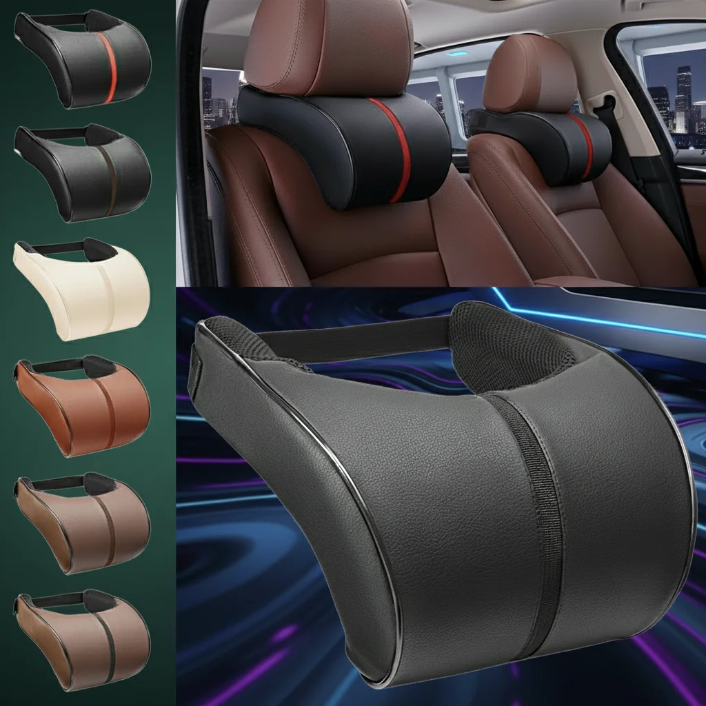 

Подушка для подголовника автомобиля, подушка для подголовника из искусственной кожи, подушка из пены с эффектом памяти, облегчение боли в шее, подушка для автомобильного сиденья, поддержка шеи, подушка для отдыха