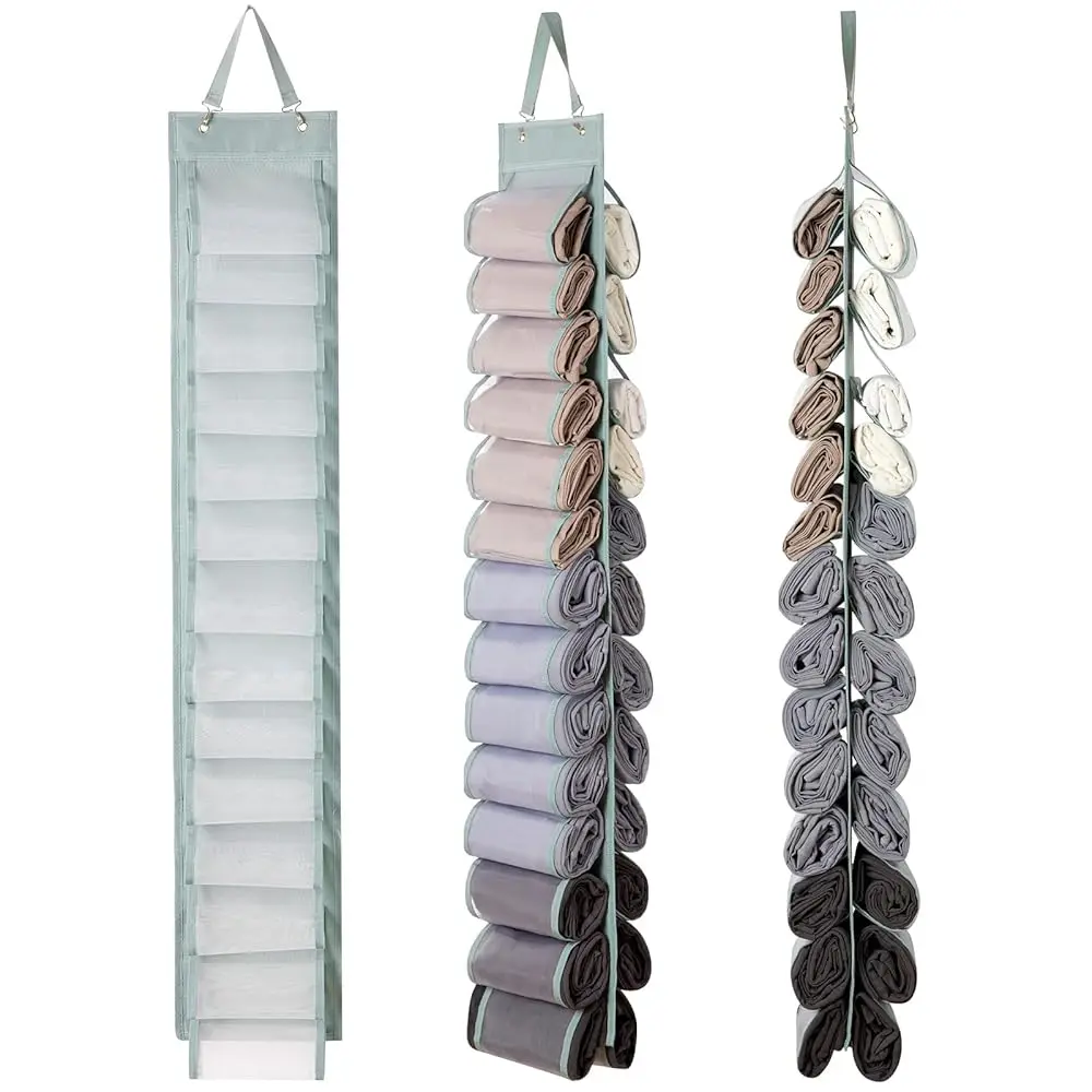 

Legging Organizer And Storage, T-Shirt Organizer With 26 Roll Compartments For Yoga Pants, Tank Top, Towel, Underwear, Shirt