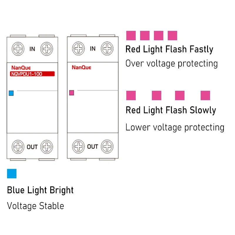 Single Light Over Under Voltage Protector 220V 230V 110V Automatic Recovery 40A 63A 2P AC Electrical Lower Voltage Protector