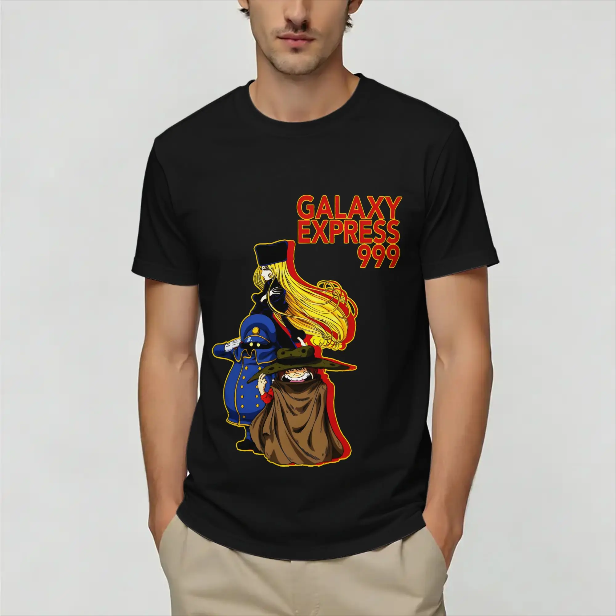 Galaxy Express 999 T-Shirts for Men  Awesome 100% Cotton Tee Shirt Round Collar Short Sleeve T Shirt Birthday Present Tops
