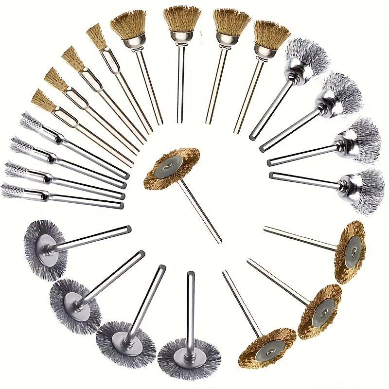 12Pcs Wire Brush Set, Wire Wheel & Pen Brushes Kit, Rotary Tool Accessories