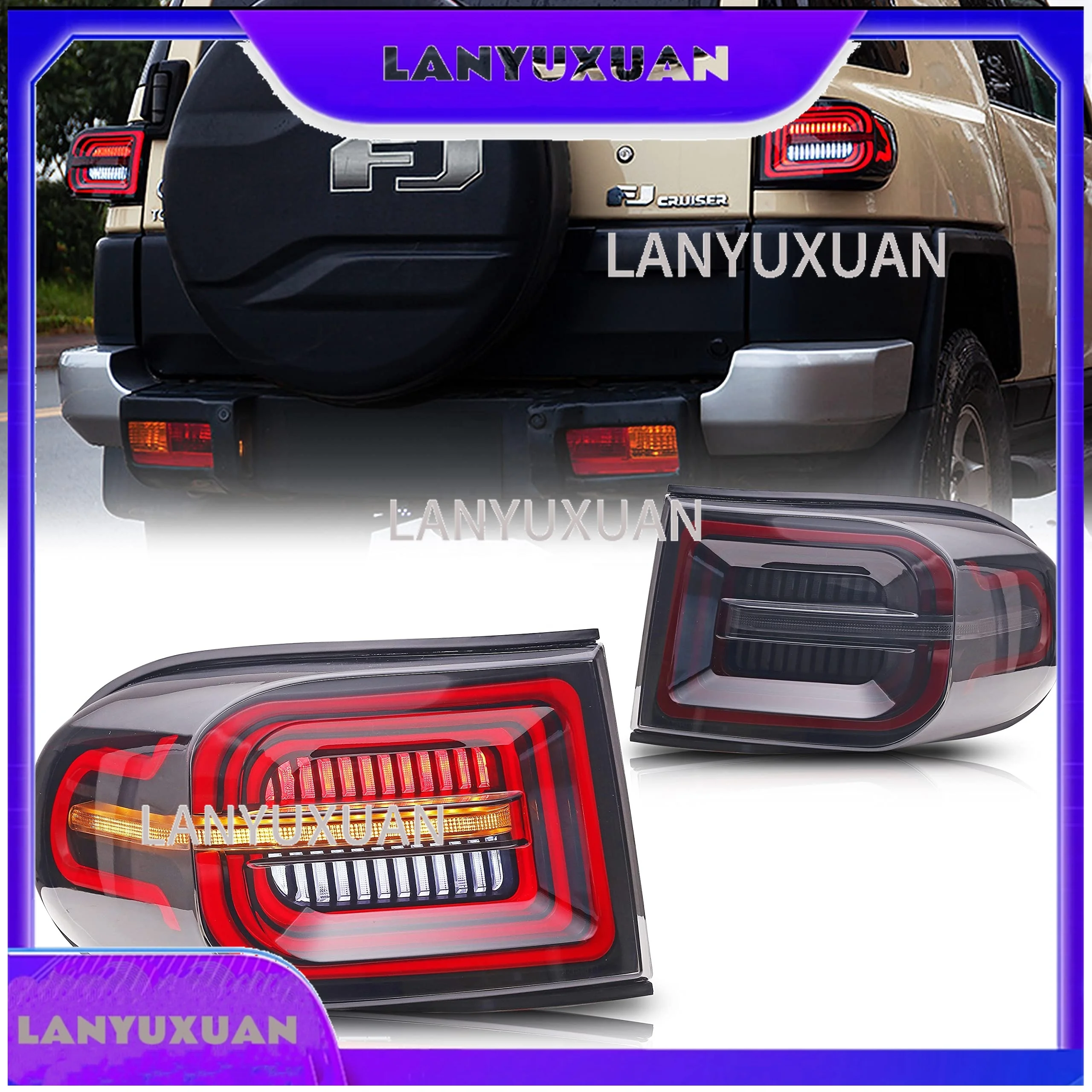 2026 Auto Parts Car Light LED Tail Lamp for Toyota FJ Cruiser 2007 2020 Dynamic Turn Signal Start up Animation Rear Lamps Assemb
