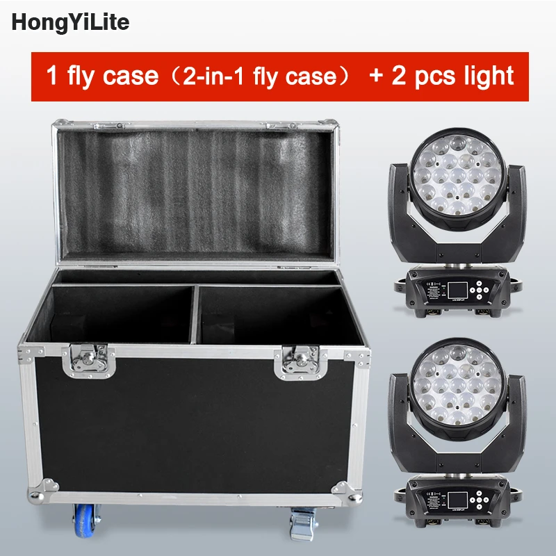 

HongYiLite DMX Moving Head Light Lyre Led Zoom Wash Beam 19X15W With Availability Flight Cases For Stage DJ Disco Bar Party