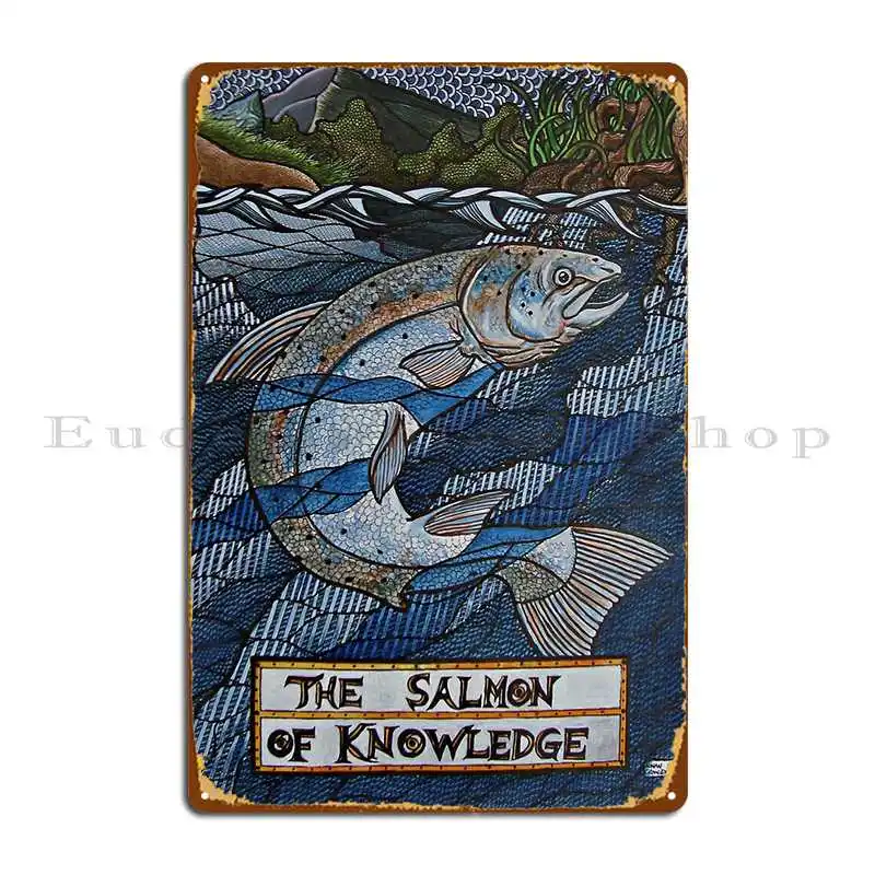 The Salmon Of Knowledge Metal Sign Club Bar Iron Painting Vintage Wall Decor Tin Sign Poster