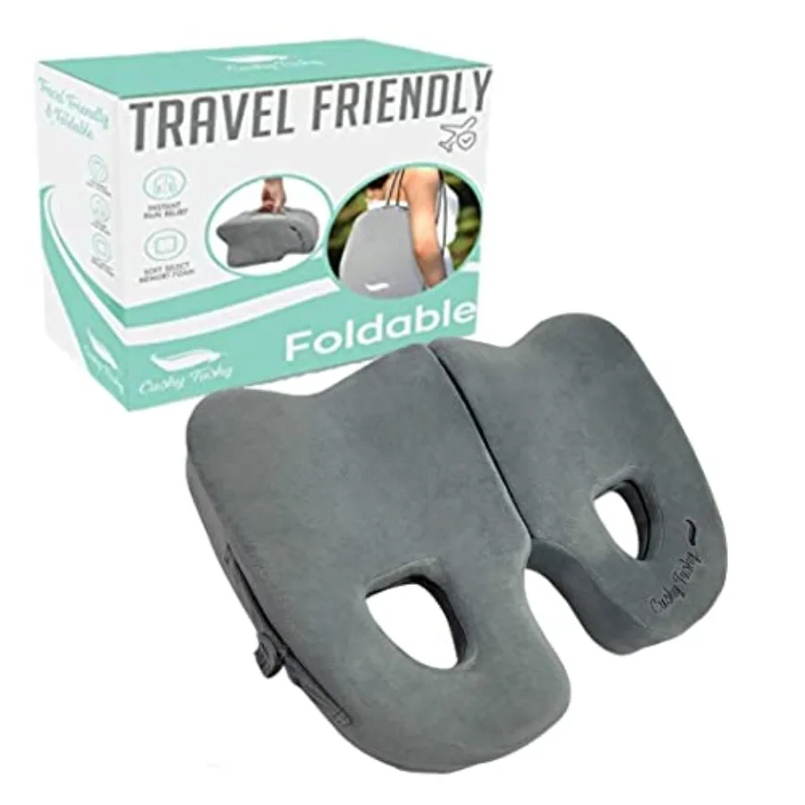 

Premium Foldable Seat Cushion - Pain and Sciatic Pain Relief Cushion - for Home and Office Use Perfect for Travel or Driving