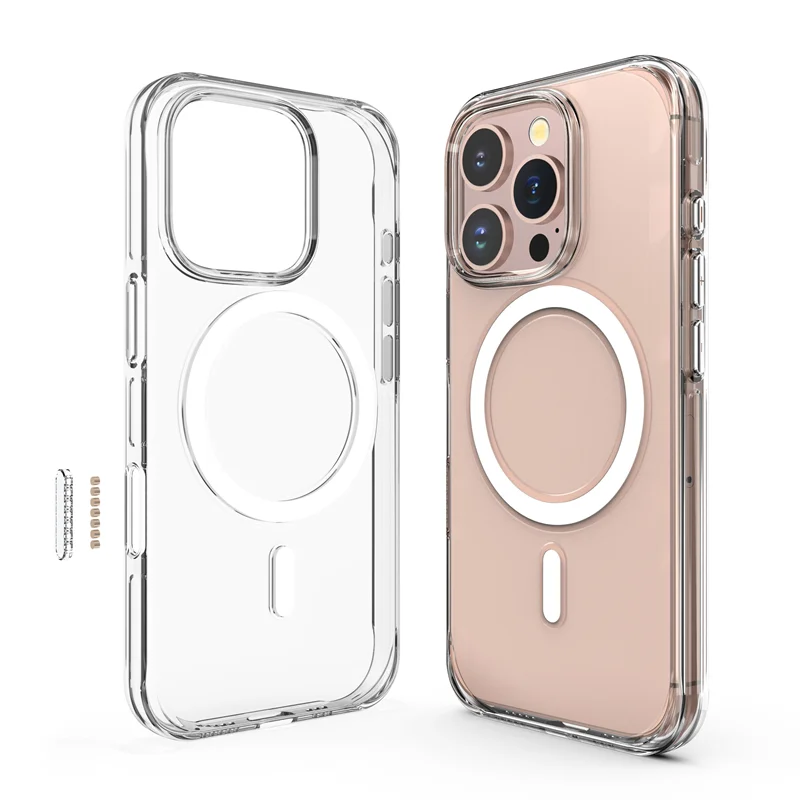 Camera Touch Control Buttons Case for IPhone 16 Pro Max 16 Plus Case Transparent Magnetic Case for Magsafe Wireless Charge Cover