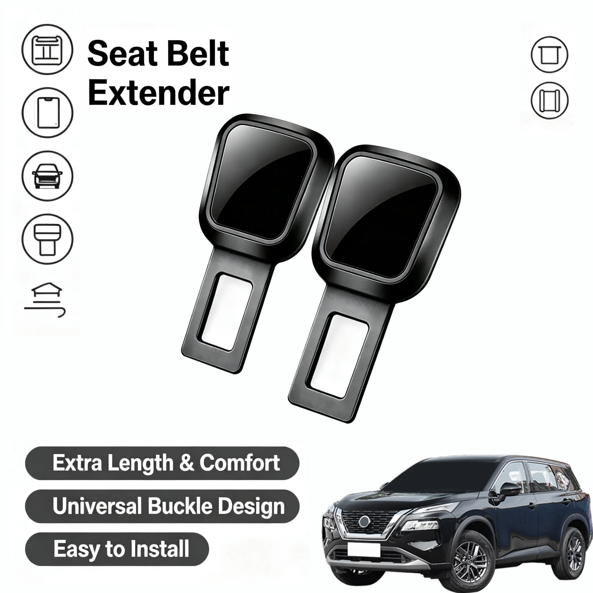 Car Seat Belt Clip Extender Safety Seatbelt Lock Buckle Plug For Nissan X-trail T32 T31 T30 T33 Patrol Y62 Maxima Qashqai Juke