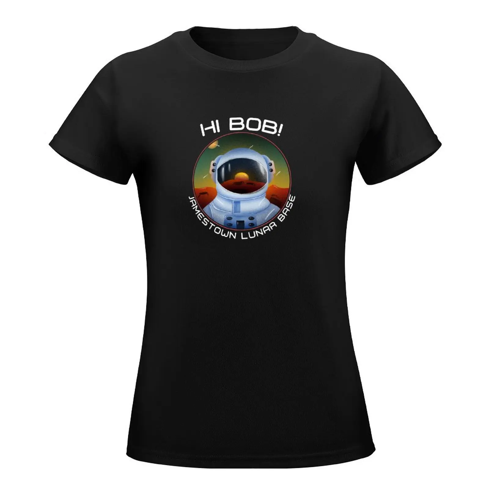 For All Mankind, Hi Bob, Jamestown moon base T-Shirt summer top graphics white t shirts for Women