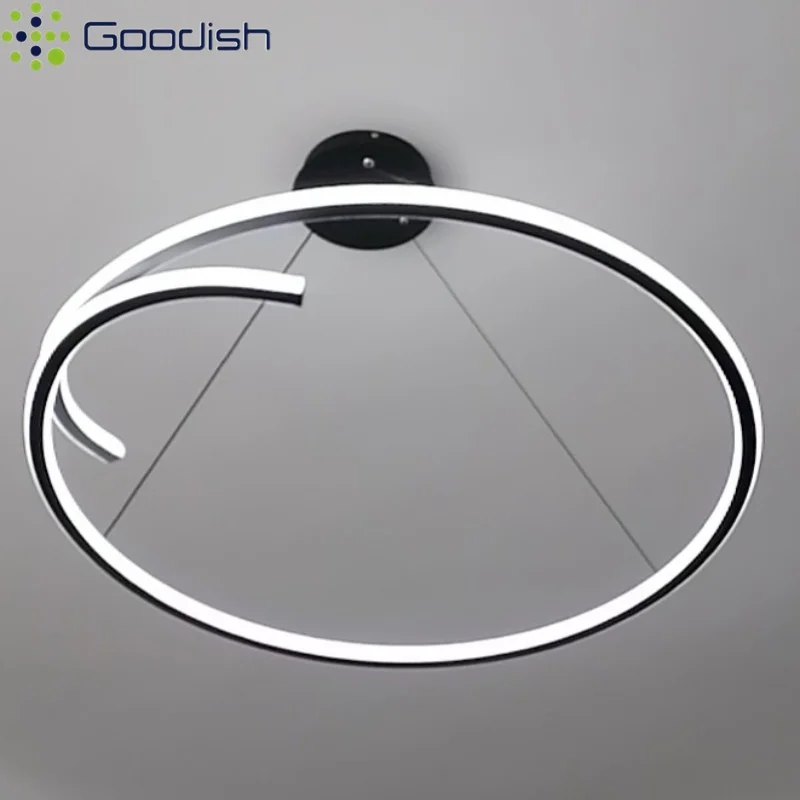 Современные минималистичные круглые светодиодные подвесные светильники, дизайнерские лампы в форме змеи для гостиной, столовой, спальни, домашнего декора, люстра