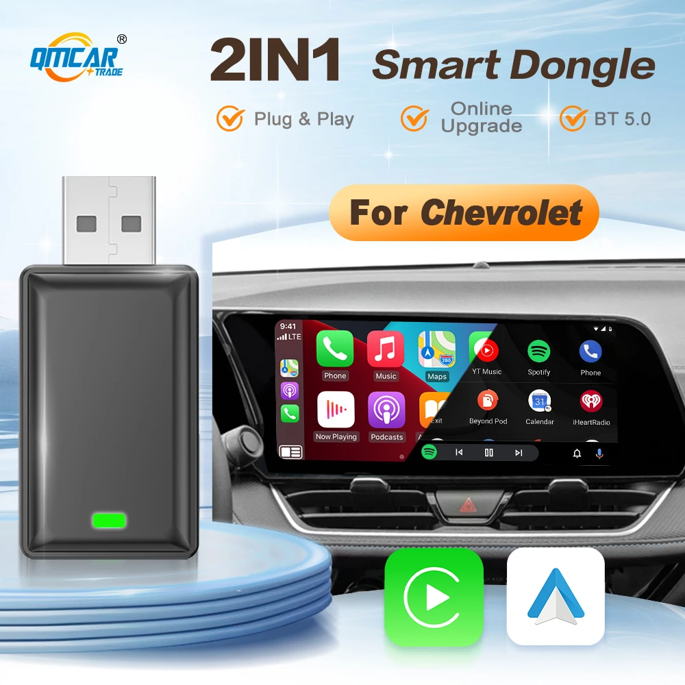 

Android Auto Carplay Wireless Adapter 2in 1 smart Dongle For Chevrolet Volt Cavalier Camaro Cruze Sail LOVA