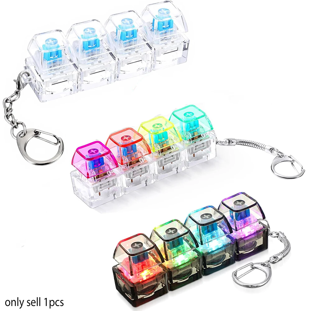 Tastatur-Fidget-Spielzeug mit Bunten LED-Lichtern 4-in-1 Stress-Clicker-Spielzeug zur Stresslinderung für Erwachsene Geschenk zur Zeitvertreib
