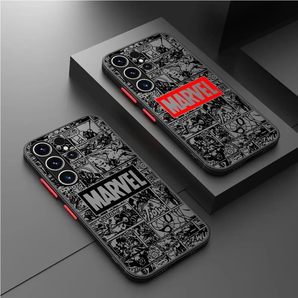 Marvel Logo Avengers Case for Samsung Galaxy S24 S23 Ultra S21 Plus S10 S22 5G S20 FE S9 S10 Lite S10e S22Plus Cover Soft Cases