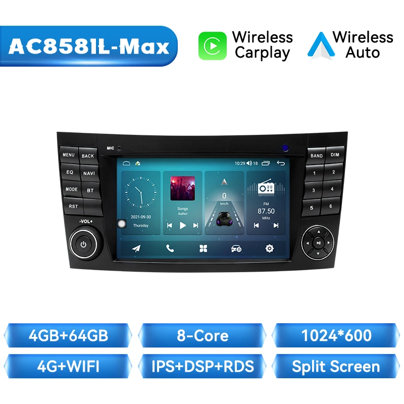 Autoradio Speler Voor Mercedes Benz E-klasse W211 E200 E220 E300 E350 E240 E270 E280 CLS KLASSE W219 Android14 Draadloze Carplay DSP