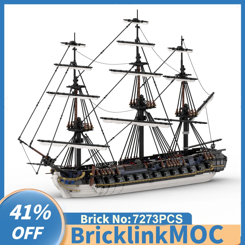 7273PCS MOC European Medieval Frigate Surveillante French 44-gun frigate DIY creative ideas warship childToy Gift buildingblocks