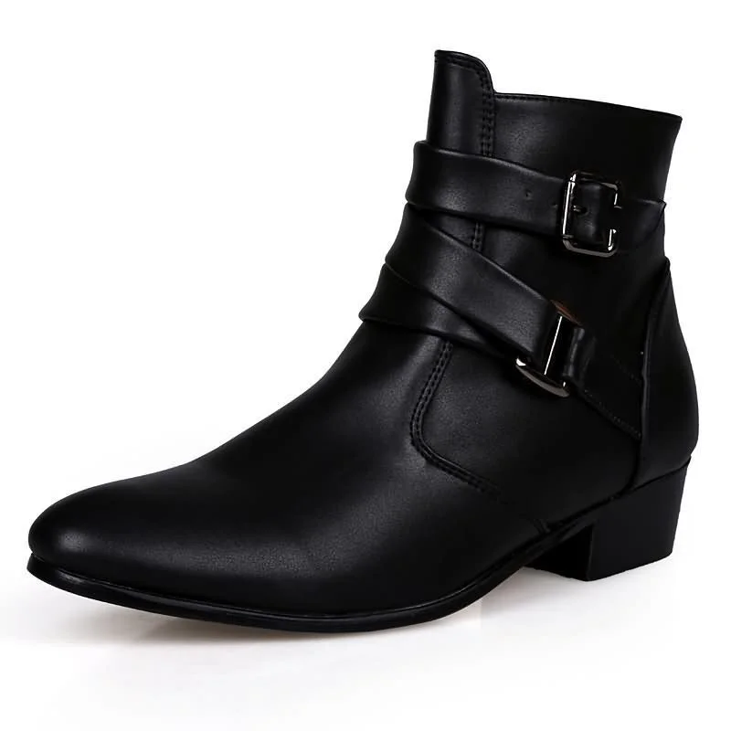 Casual Ankle Shoes Men Boots Winter Leather Short Boot British Style Shoes Flat Heel Work Boot Motorcycle Short Boots