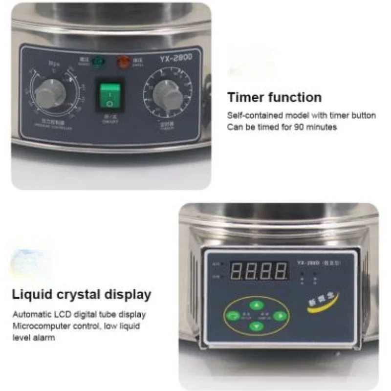 Digital Display Automatic Autoclave Sterilizer Overpressure Self-venting Labs Portable Sterilizer Medical Dental Steamer