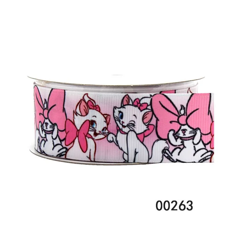 Disney Marie Cat Grosgrain Ribbon 22mm 25mm 38mm stampato per fai da te 50yards archi forniture artigianali decorazione materiali fatti a mano