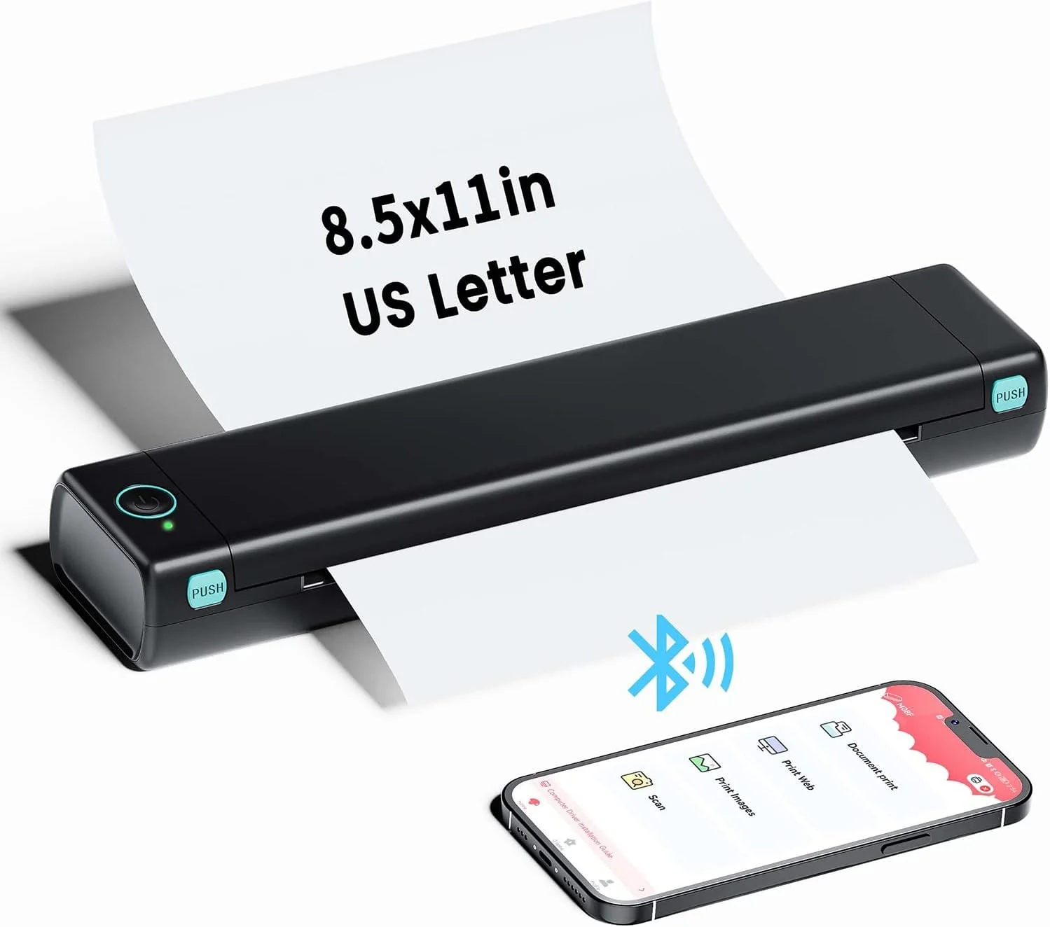 203DPI Inkless Portable A4 Printer Handheld Office A4/Lettter Size Thermal Tattoo Printer for Document,Photo,