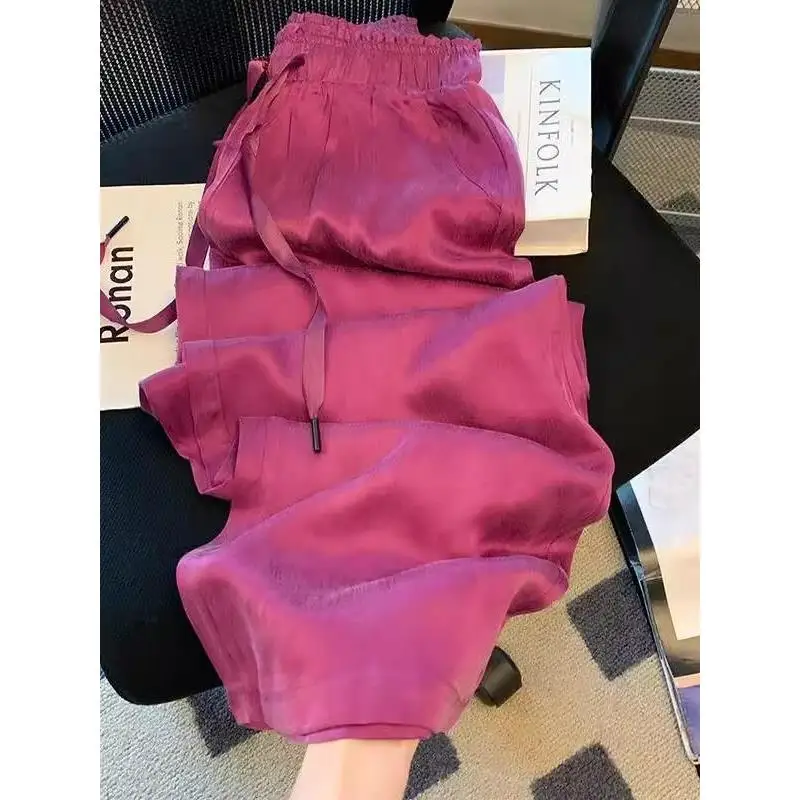 

plus Size 300 Pou American High Street Sport Casual Pants Loose Wide Leg Pants Spring Summer ex INS Straight Leg Trousers