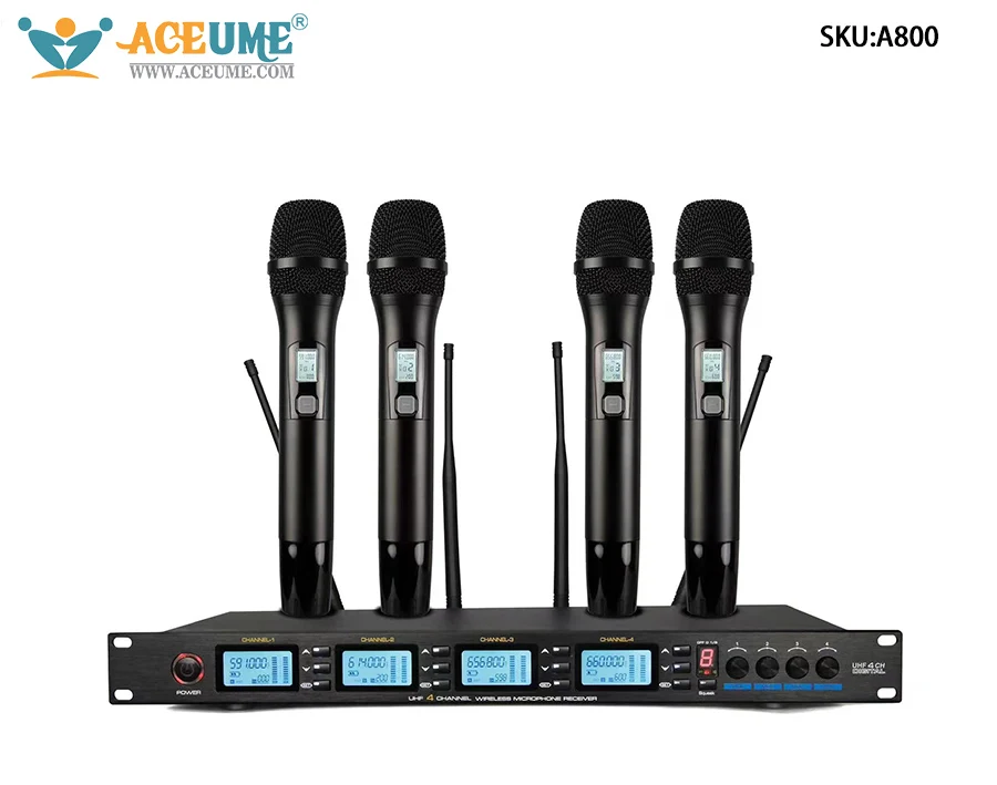 

Беспроводной U-образный FM One Drag Four Ручной микрофон Микрофон для общественного питания KTV