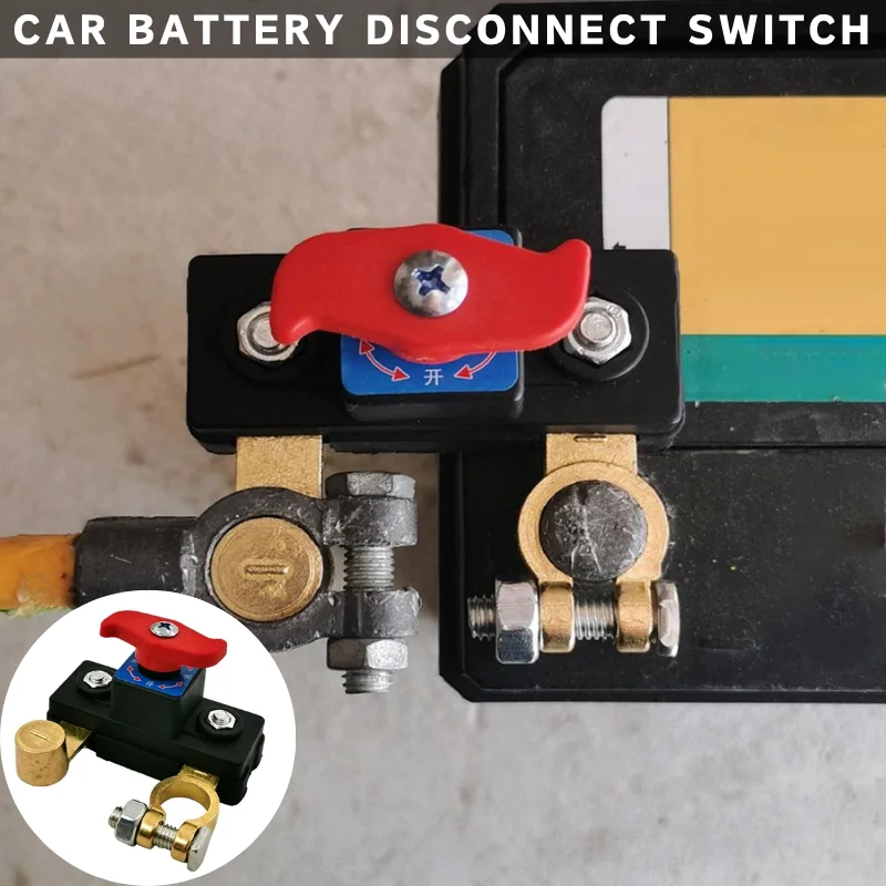 12V 24V Dual Voltage Battery Master Cut Off Switch Anti Leakage Power Isolator Terminal Switch With Battery Clamp For Vehicle