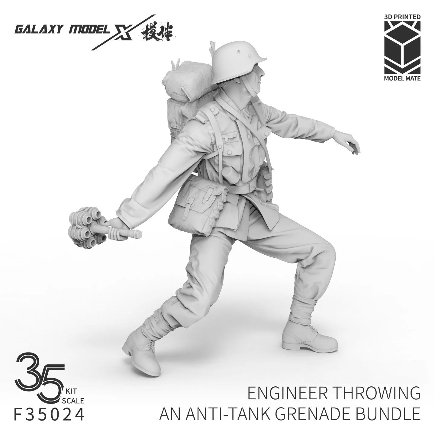 Engineer Throwing an Anti-Tank Grenade Bundle Galaxy F35024 1/35 （3D Print Part）