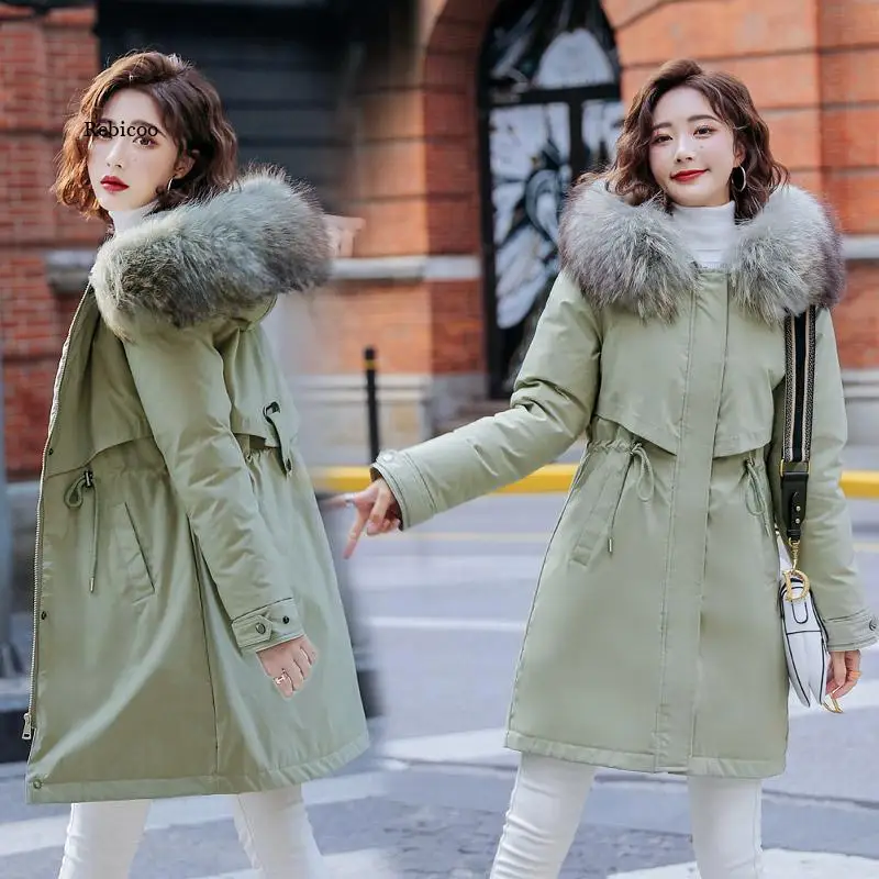 Veste d'hiver épaisse et chaude pour femme, manteau Long avec doublure en fourrure, à capuche, parka, vêtements de neige