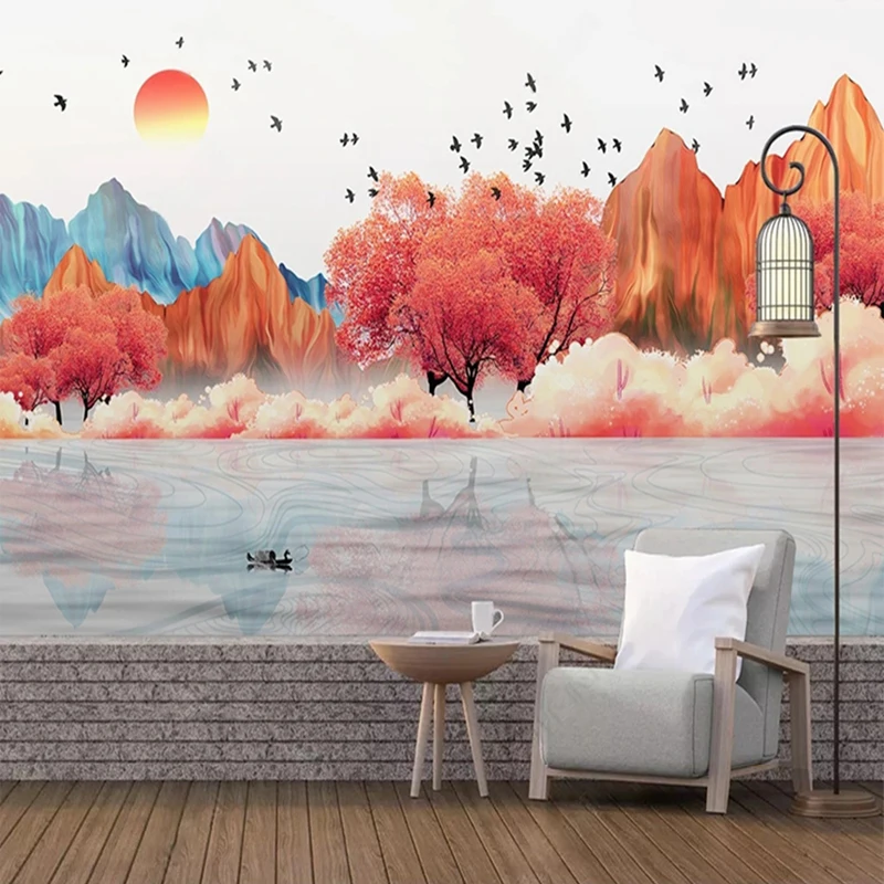 

Custom 3D Photo Mural Hand Painting Autumn Forest Landscape Wallpaper for Bedroom Living Room Decor Creative Art Wall Painting