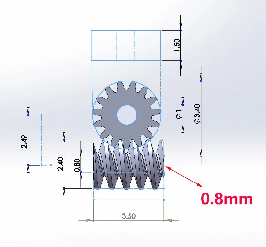 0.2M 15T 0.8/1.0mm Foro dell'albero Apertura Rame Metallo Ottone Set di ingranaggi di riduzione a vite senza fine Piccolo riduttore Modifica statica 1:87