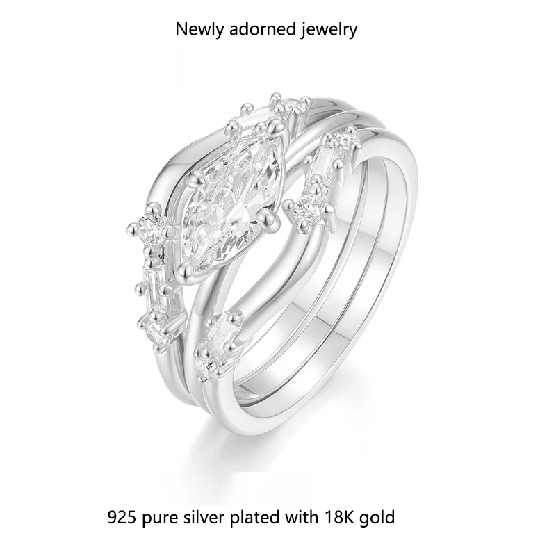 

1.0CT Moissanite S925 Sterling Silver Ring Set, Oval Luxury Combination Ring, Hot Selling Factory Wholesale on Temu