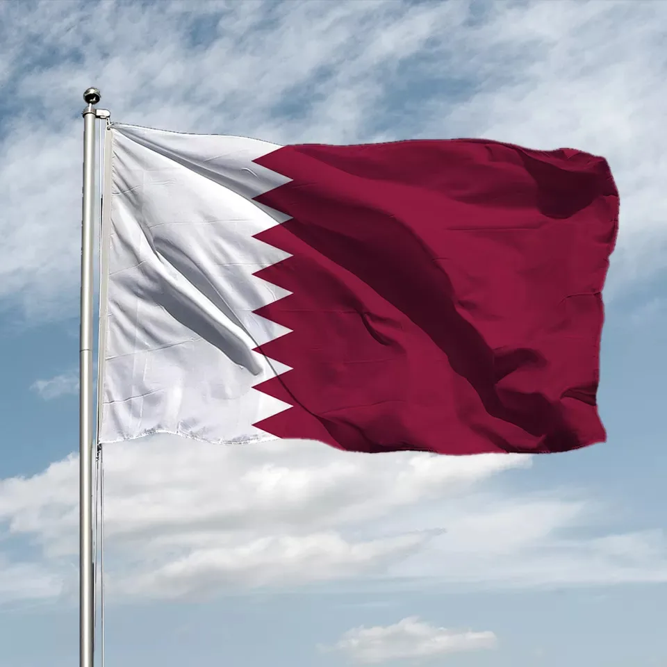 High Quality Qatar Flag 90X150cm Polyester Double Sided Printed Qatari National Banner For Decoration