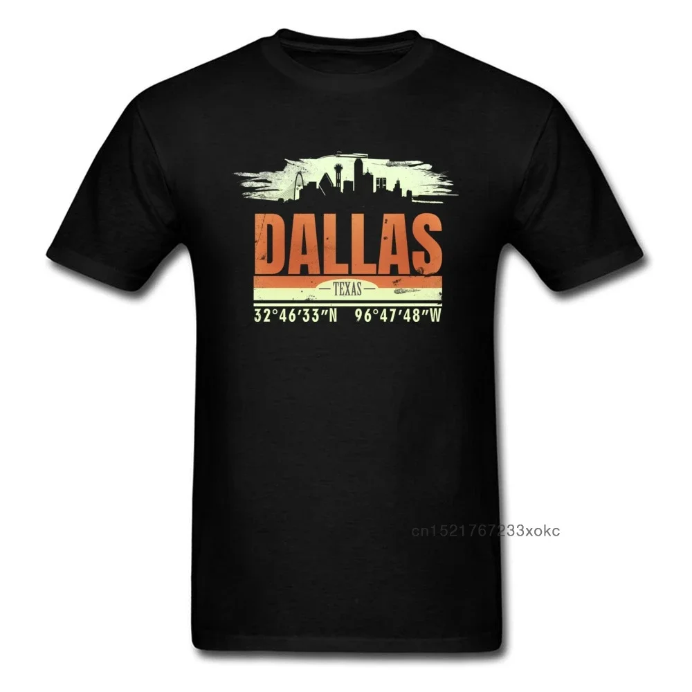 T Shirt Dallas City T-shirt Old School Tshirts Men Clothes Short Sleeve O Neck Cotton Tops Plus Size Tees Retro Vintage Style