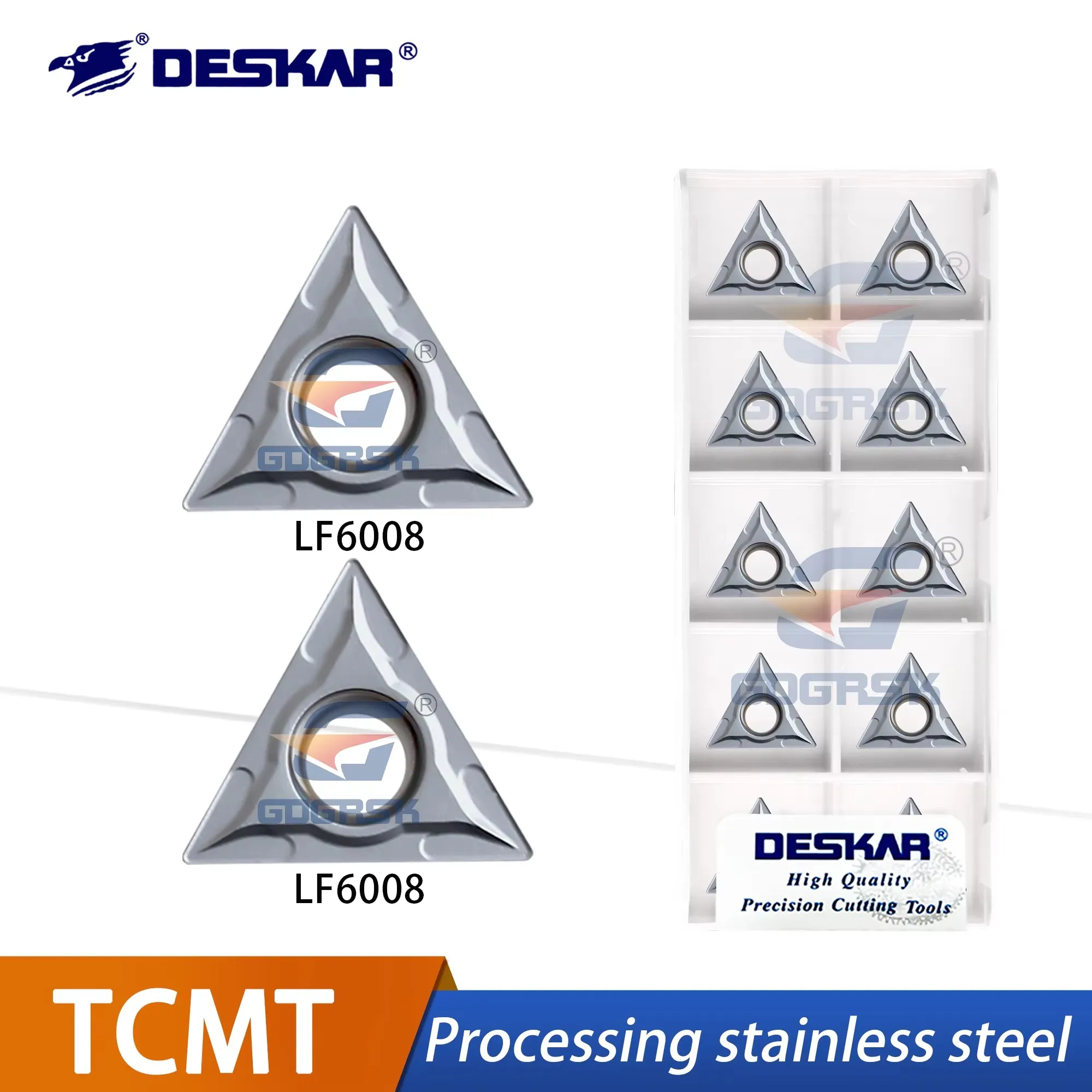DESKAR 100% Original TCMT16T304 TCMT110208-MA LF6008 Outer Circular Triangular Turning Inserts For Processing General Materials