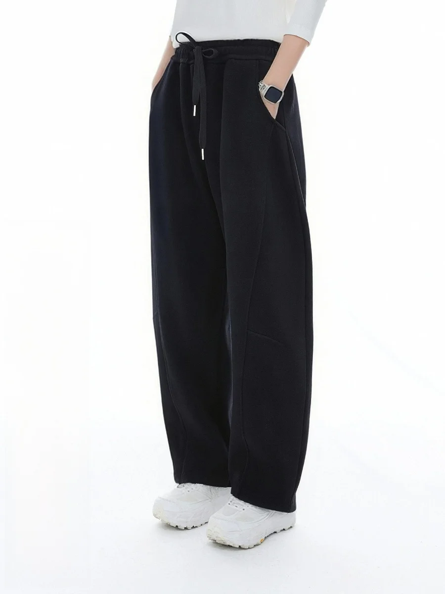 

Loose Casual Pants Women's Wool Blend Elastic Waist Knife Pants Spring 2026 Comfortable Soft Straight Leg Trousers