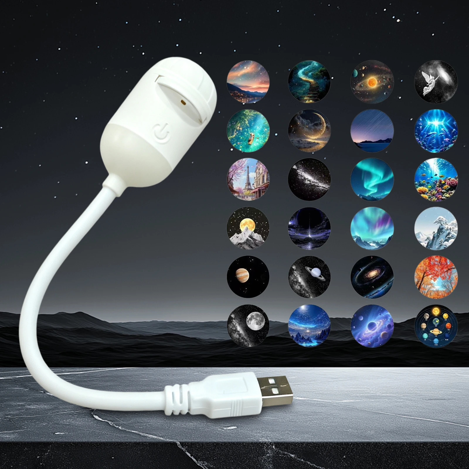 HD Galaxy Star Projector Night Light with Films USB Plug and Play Starry Sky Projector Ceiling Light Atmosphere Lamp for Bedroom