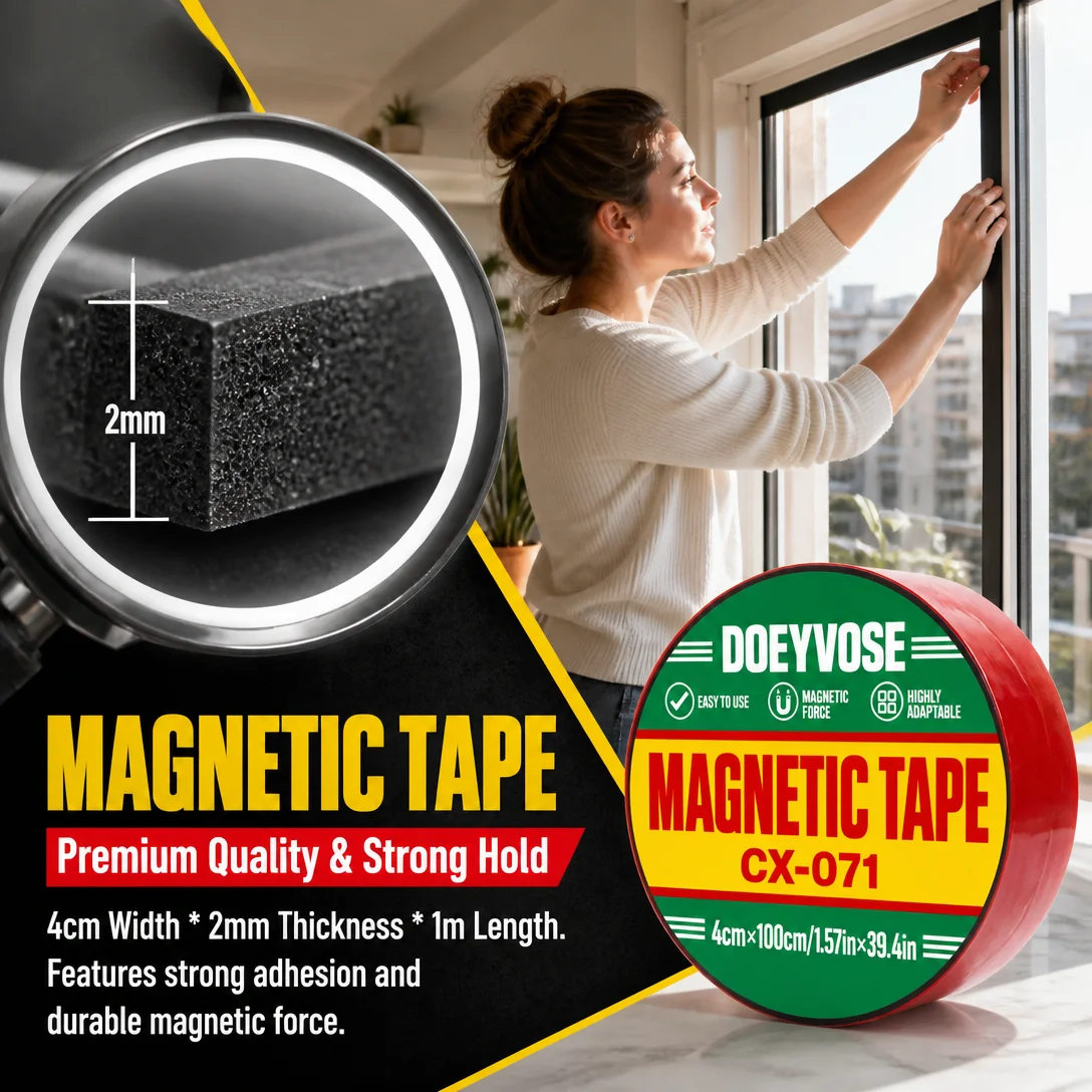 Rubber Magnetic Tape With Adhesive Backing 4cm2mm1m Multipurpose Magnet Sticker