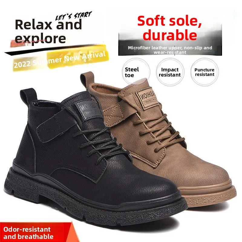 chaussures-de-travail-pour-hommes-a-embout-d'acier-montantes-impermeables-anti-usure-anti-odeur-pour-chantier-protection-du-travail