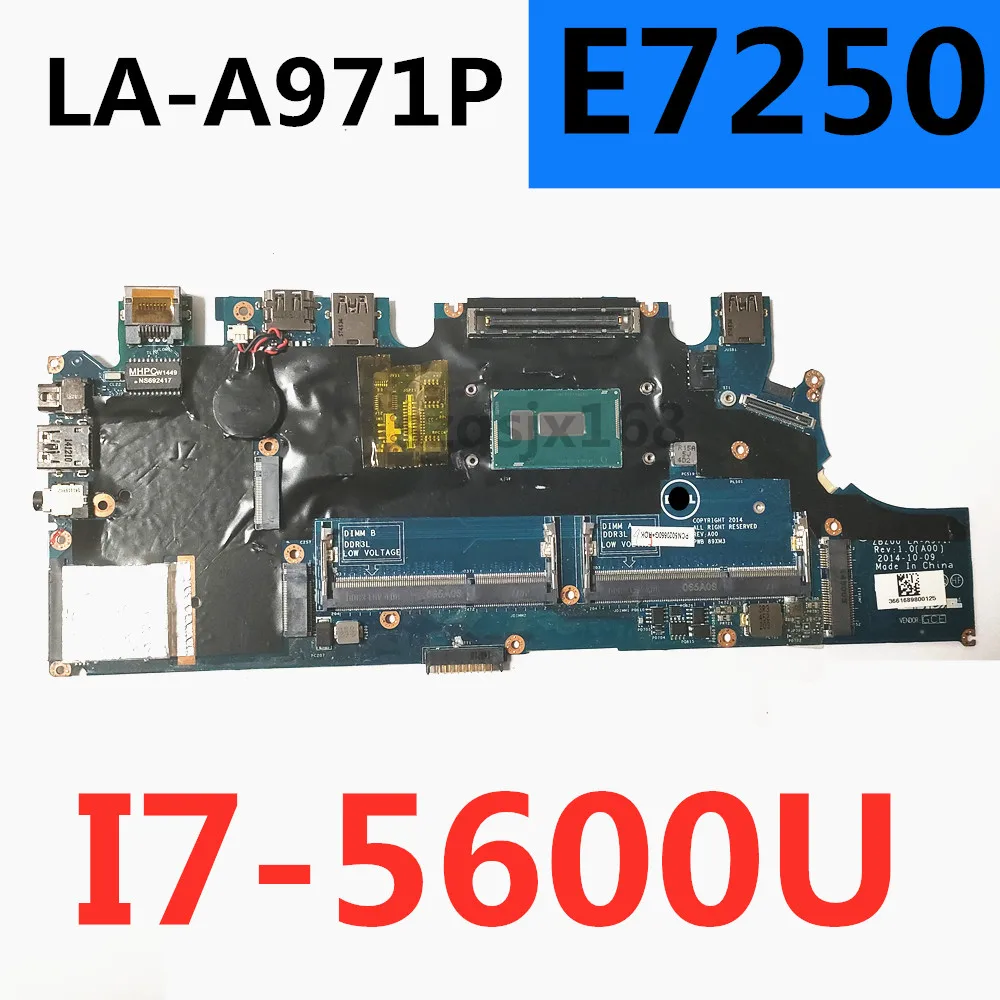 FOR   DELL  latitude 7250 E7250 Laptop Mainboard   LA-A971P With CPU I7-5600U DDR3 100% fully tested