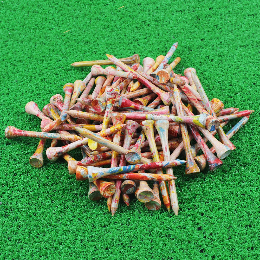 Wooden golf tees 70mm camouflage tee holder golf accessories supplies wholesale