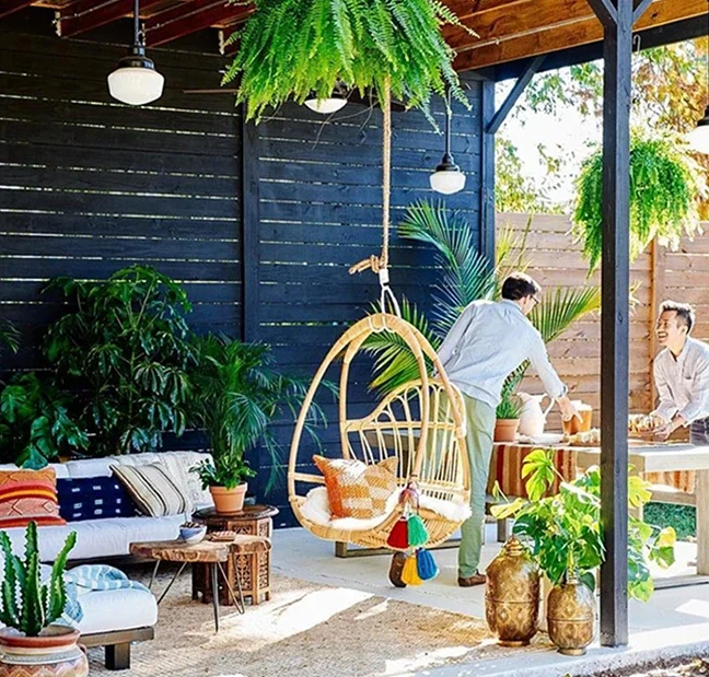 

Real Rattan Hanging Basket Lazy Person Hanging Bed Folk Homestay Rattan Woven European Style