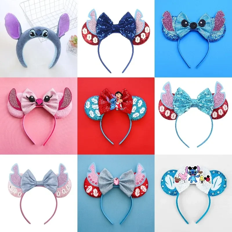 Bando telinga Mickey Mouse Disney Monsters untuk dewasa Mike Wazowski ikat kepala Sulley Alien aksesoris rambut wanita