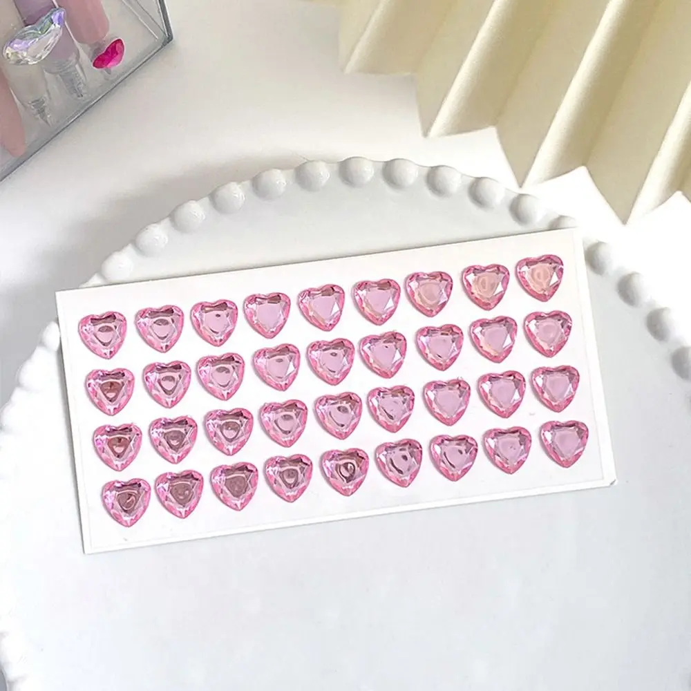 Students Children Phone Laptop 3D Crystal Diamond Sticker Love Heart Rhinestone Bling Decorative Sticker DIY Children Toys