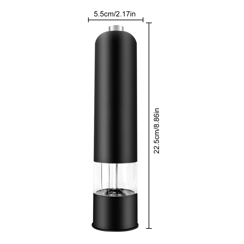 Electric Automatic Pepper Grinder Salt Pepper Mill with LED Light Adjustable Coarseness Spice Grinder Kitchen Seasoning Tool