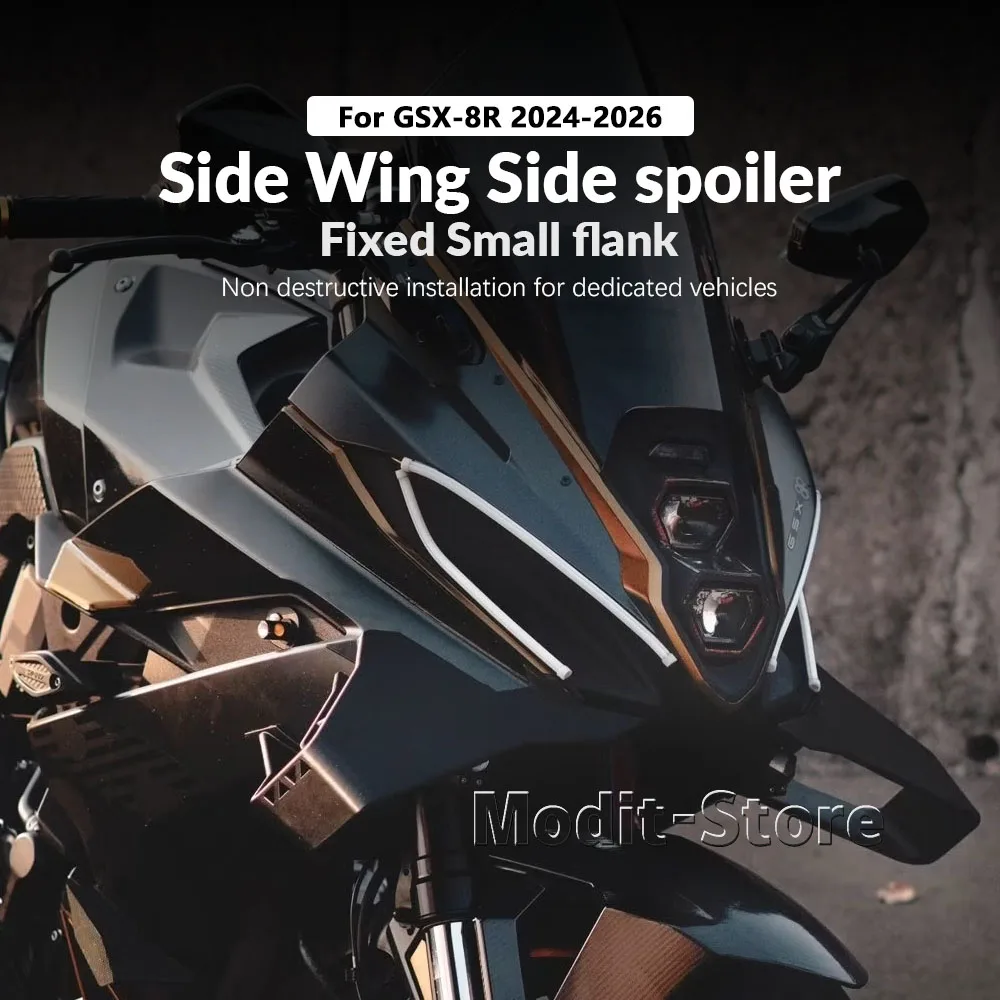 New Motorcycle For Suzuki GSX8R GSX 8R 2024 2025 2026 Fixed Wind Wing Front Spoilers Lower Lip Wing Side Fairing Fit