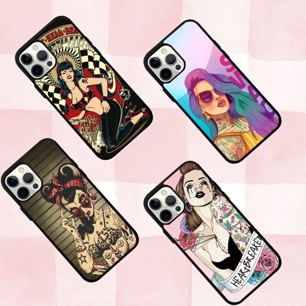 

Sexy Sleeve Tattooed Girl Phone Case For IPhone 16,se4,15,Pro,Max,Case 14,Plus,13,12,11 Magesafe Magnetic Wireless Charge Cover