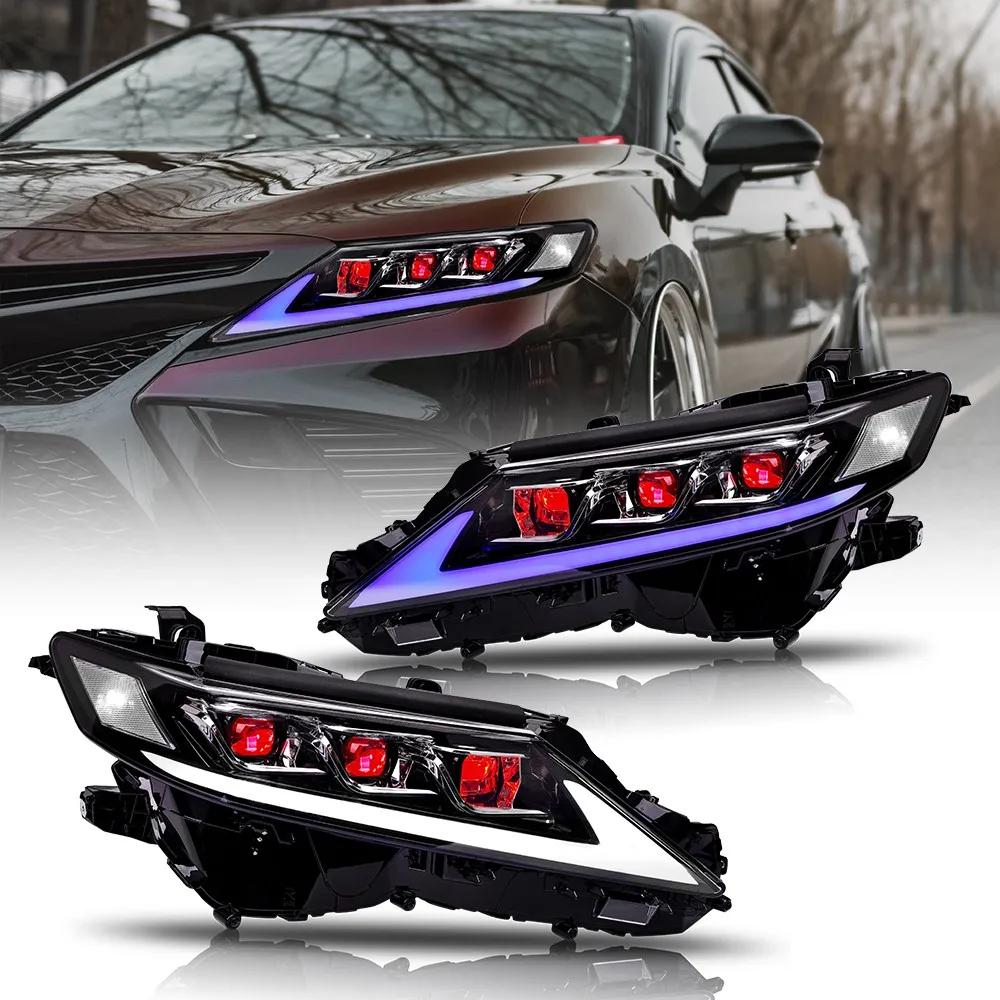 

2Pcs LED Headlights For Toyota Camry 2018-2024 Front Head Lamps Sequential Assembly DRL Headlamp Accessories
