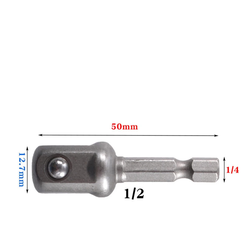 Chrome Vanadium Steel Socket Adapter Set Hex Shank 1/4" 3/8" 1/2" Extension Drill Bits Bar Set Power Tools TF003