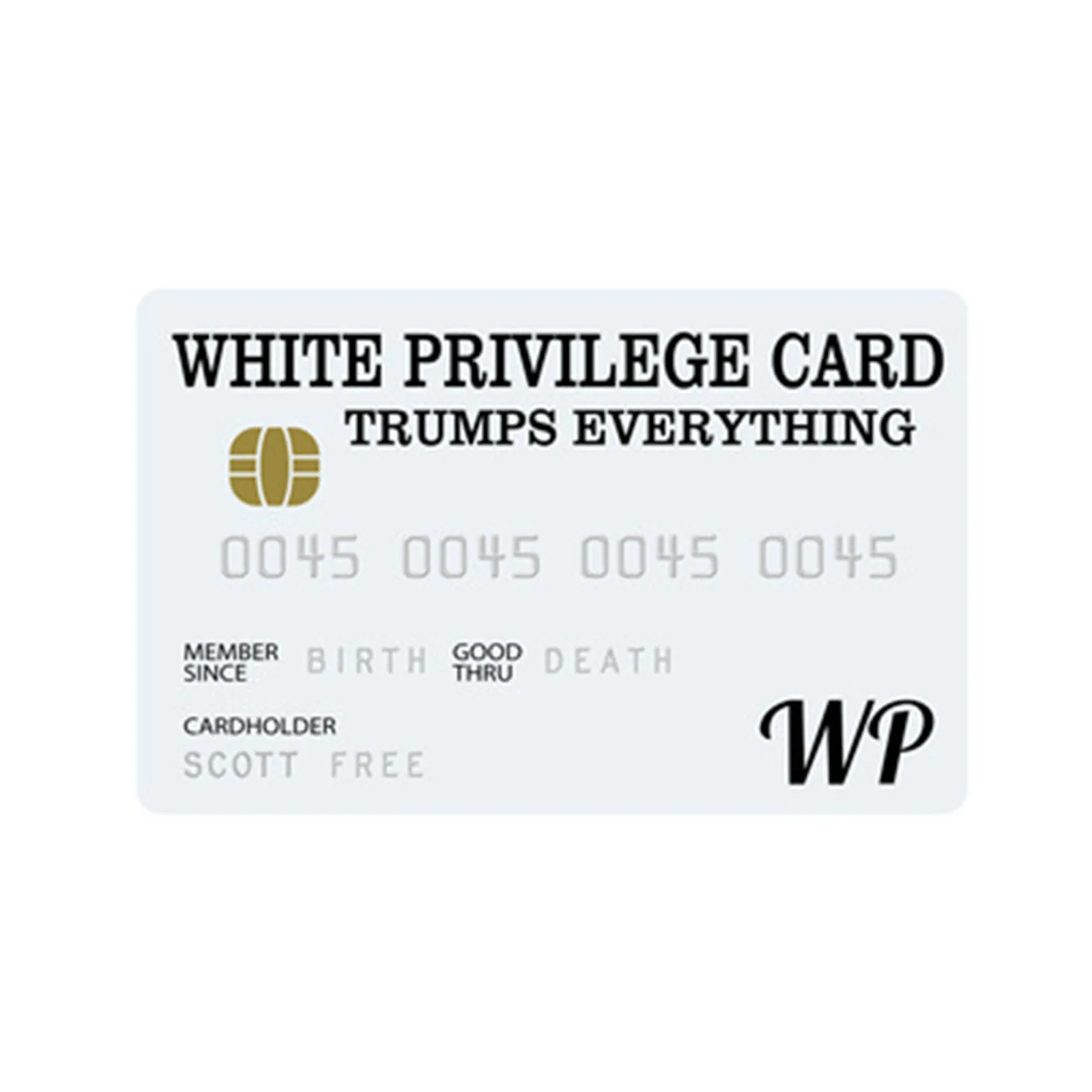 White Privilege Card Pvc Material Status S Ymbol Special Rights Card Gift Ideas Gift Items 2024